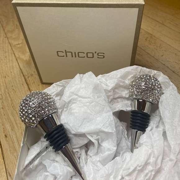 WINE STOPPERS Set of TWO Crystal Disco Ball Wine Bottles Stoppers - Picture 6 of 7